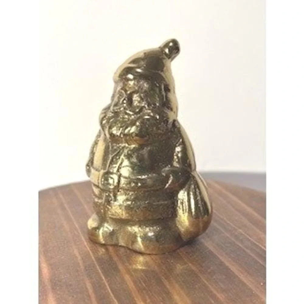 Vintage Brass Santa Claus Bell Figurine,‎ Christmas Holiday Decor